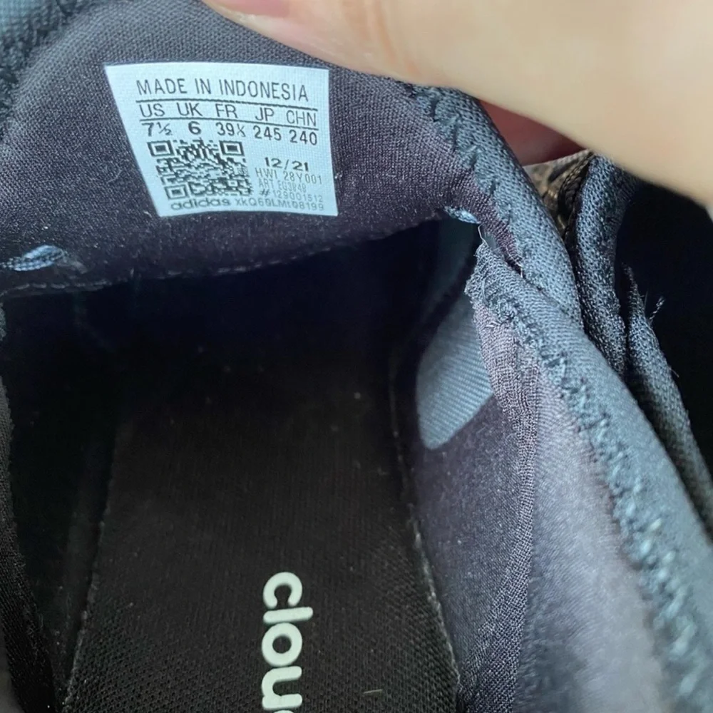 Adidas Women's Cloudfoam Pure Athletic Running Shoes Black/Grey Size 7.5